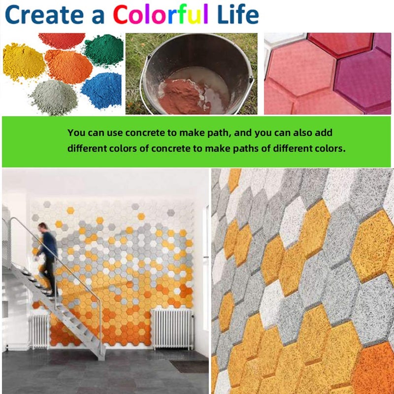 CJGQ 15.7"x15.7"x1.57" Concrete Molds Reusable Walk Maker Stepping Stone Paver Path Maker Lawn Patio Yard Garden DIY Walkway Pavement Paving Moulds (Honeycomb) - Image 4
